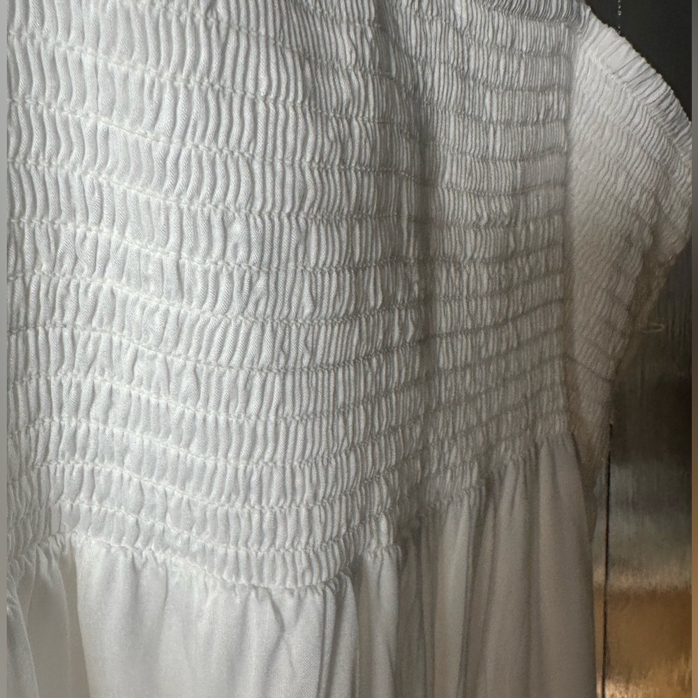 NWOT. size M. For The Republic. White Lace Tiered Boho Maxi Dress - Picture 10 of 11